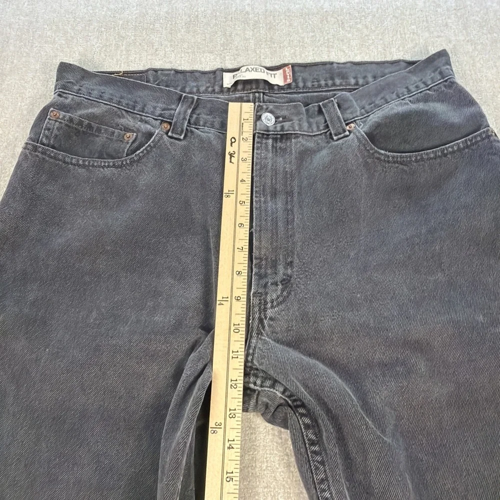Levis 550 Jeans Mens‎ 38x30 Black Relaxed Fit Denim Distressed Modern Black wing